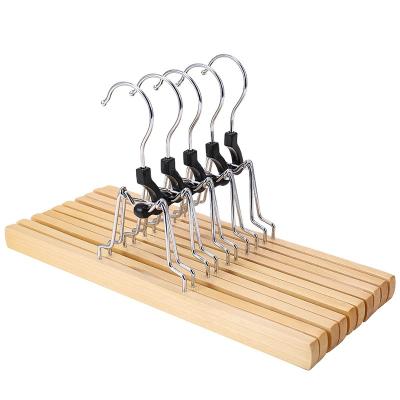 China Contemporary Good Quality Cedar Clothes Hanger, Natural Wood Hanger with Flange, Pants Edge Extension Cloth Hanger for sale