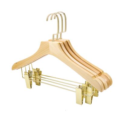 China Contemporary Hotel Logo Custom Cloth Hangers Available For Clothes Jacket Wooden Coat Non Slip Hangers For Project Wooden Clothes Hangers for sale