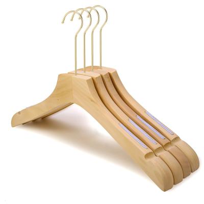 China Eco-Friendly Material Wholesale Coat Suit Hanger Shirt and Non-slip Bamboo Wooden Hanger for Bedroom Clothes for sale