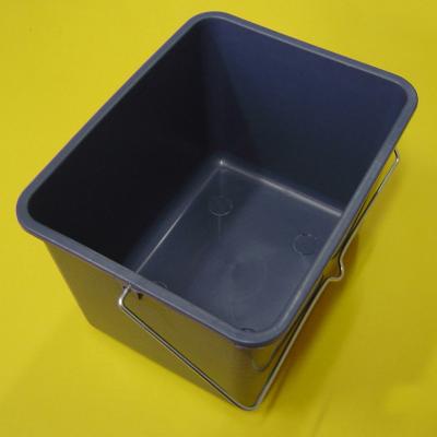 China Black 12L Plastic Paint Tray Barrel Paint / Cleaning With Steel Handle for sale