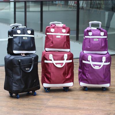 China New Fashionable Hot Selling 2 Pcs In 1 Fashion Trolley Travel Waterproof Foldable Luggage Set With Tote Handbag For Lady Women/ for sale