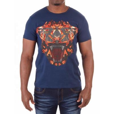 China Wholesale Anti-Wrinkle Cotton Tiger Animal Printed T Shirts Designs Custom Printing Short Sleeve O Neck T Shirts For Men for sale