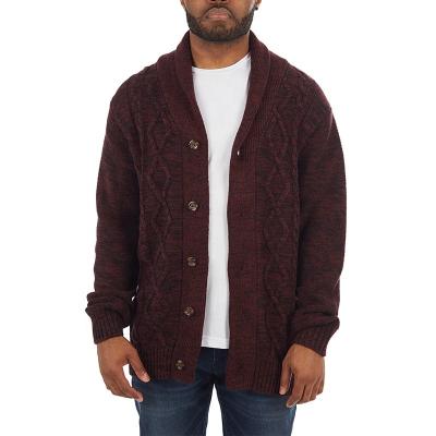 China Anti-wrinkle OEM V-Neck Button Front Open Mans Sweaters Argyle Cardigan Knitted Long Sleeve Sweaters For Men for sale