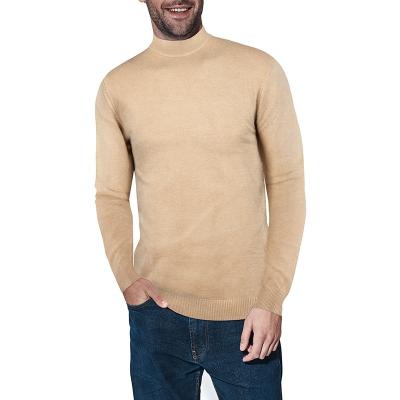 China Big Size Anti-Wrinkle Soft Hand Feeling Pullover Men's Long Sleeve Solid Color Knitted Plus Size Turtle Neck Sweaters for sale