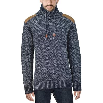 China Argyle Sweater Mock Neck Anti-wrinkle Winter Knitted Fashion Men's Casual Long Sleeve Hoodie Sweaters for Men for sale