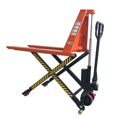 China Hotels / Garment Shops / Building Material Stores / Machinery Repair Shops... Carry and Platform Goals High Lift Scissor Pallet Truck with Slow Down Control System for sale