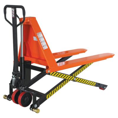 China Hotels / garment shops / building material stores / machinery repair shops... High quality stainless steel special high lift pallet scissor truck with safety valve for sale