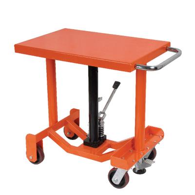 China Hotels / Garment Shops / Building Material Stores / Machinery Repair Shops... Low Profile Hydraulic Table 455 Kg 1000 Pound Manual Hydraulic Lift Table Truck for sale