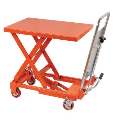 China Hotels / Garment Shops / Building Material Stores / Machinery Repair Shops... Height Chain 210Mm~730Mm Hand Hydraulic Mini Scissor Lift Top Table Truck for sale