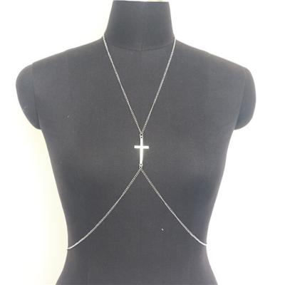 China CARTER LISA FASHION Bodychain Harness Sexy Cross Body Chain For Women Puff Up Female Waist Bikini Chain Jumpsuit Jewelry for sale