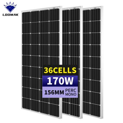 China Solar Panel 170W 5bb Perc Mono Photovoltaic Made In China Low Price Cheap House Monovisc Solar Panel 156.75mmx156.75mm PV for sale