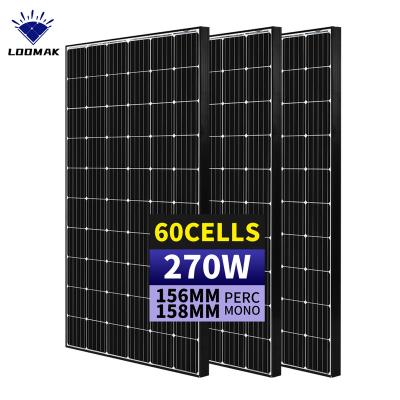 China 270 watt solar panels 270w heap monovisc solar MONO solar plates 270 watt photovoltaic panel cost is cheap solar panel 158.75mmx158.75mm for sale