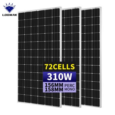 China Cheap 310 watt flat panel MONO solar monovisc solar PV solar panels 310w cost is cheap solar panel 158.75mmx158.75mm for sale