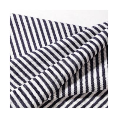 China Breathable High Quality 20s/1 Cotton+20s/1 Polyester Conductor Stripe Pique for sale