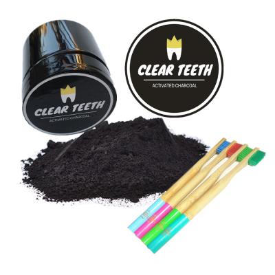 China Home Use Charcoal Teeth Whitening Powder With Toothbrush Activated Charcoal Teeth Whitening Kits Private Logo for sale