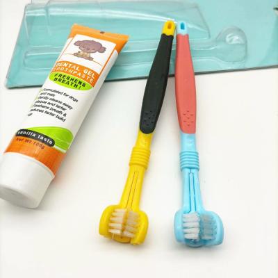 China China Manufacturer Dog Toothbrush Pet Dental Care 3 Heads Toothbrush Sustainable Pets for sale