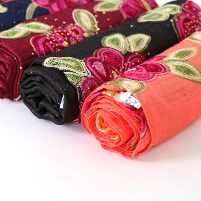 China New Chiffon Design Embroidery Cotton Scarf Hijabs Shawls For Women From Netherlands for sale