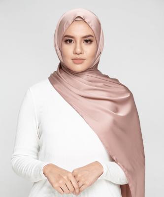 China Fashionable Polyester Customize Cheap Matte Satin Silk Hijab With Eyelash Premium Satin Shawl Muslims for sale