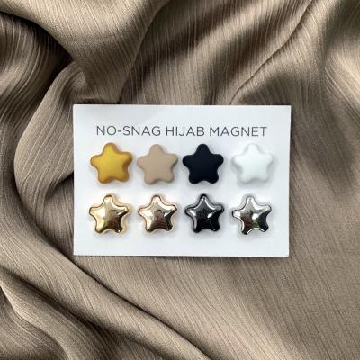 China Fashion Ready To Ship Wholesale Excellent Quality No Snag Strong Magnet Hijab Pins Pentagram Shape Accept Custom LOGO for sale