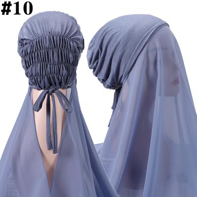 China New Custom Plain Plain Instant Chiffon Underscarf Hijab With Inner Tank Top Hood Headscarf for sale