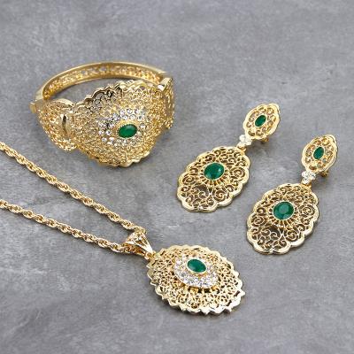 China Environmental Friendly 3 Piece Metal Egg Shape Rhinestone Jewelry Set Bridesmaid Gold Plated Women Jewelry Set for sale