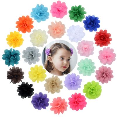 China Soft Children Hair Clip Chiffon Flower Hairpin Baby Hair Clips Side Clip Girls Hair Accessories for sale