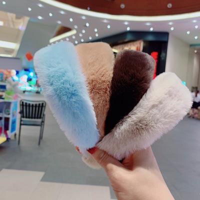 China Fashion New Arrival Winter Rabbit Headbands Soft Hair Circle Fur Hairy Faux Fur Headband For Women for sale