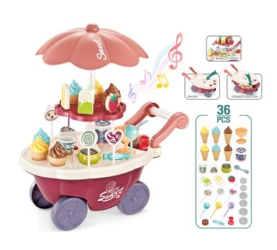 China Baby Toysfeature Home Children's Toys Play House Trolley Ice Cream Candy House Puzzle Game Kids Gift Toy Set for sale