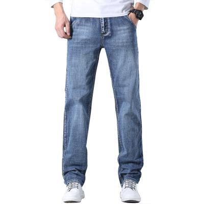 China Fashionable loose straight QUICK DRY men's jeans youth pants men's business stretch youth four seasons jeans pants for sale