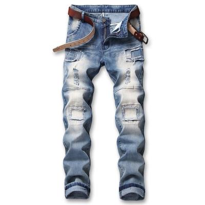 China New Arrivals Clothing Cheap Wholesale QUICK DRY Ripped Custom Fashion Biker Skinny Denim Boy's Men's Jeans For Men for sale