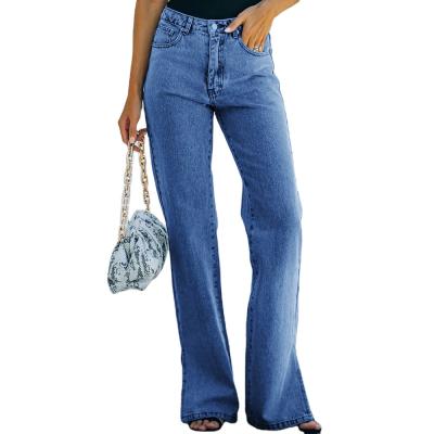 China Autumn New Style QUICK DRY Washed Mom Split Style Denim Mid Waist Pants Loose Casual Jeans For Women for sale