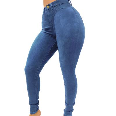 China Viable High Waist Denim Blue Slim Diet Pants Plus Size Women's Friend Jeans for sale