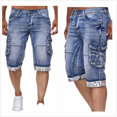 China QUICK DRY plus size multi pocket white jeans pants for men shorts straight curved lace m-pants short jeans men button up for sale