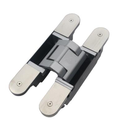 China Office Heavy Duty 3D Hidden Cross Folding Door Conceal Hinge Zinc Alloy Invisible Hinge for sale