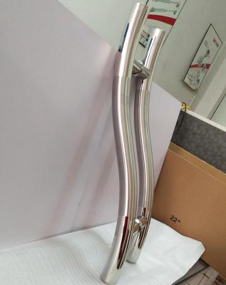 China Modern S Shape Furniture Pull Handle Shower Screen Door Curved Glass Door Handle 304 316 Stainless Steel for sale