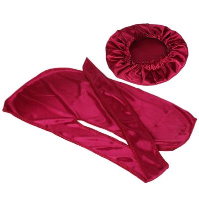 China 2021 new image factory fashion street designer satin bonnet and durag wholesale set with custom logo for sale