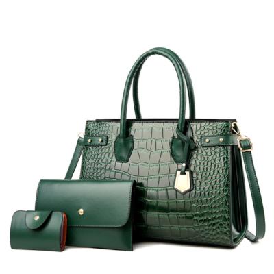 China 2021 new fashion designer brand crocodile shoulder bag hot selling simple sets of casual classic grain handbag for sale