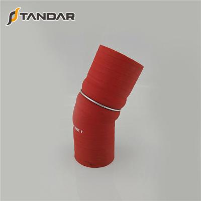 China Heater System Orange High Temperature Application Bump Elbow Flexible Silicone Cooling Hose With Wire for sale