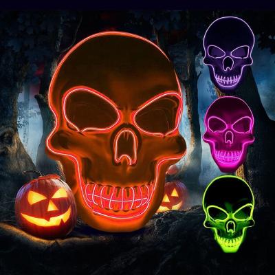 China Halloween Styles Factory Supply Halloween LED Wire Mask Whosale EL Party Neon Flashing Mask for sale