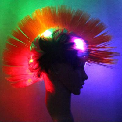 China Country wigs concert wig/party headband/festival world cup football party//dance with flag printing hairy headband party wig for sale