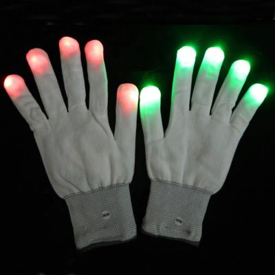 China Nylon+LED Factory Accept Printing Logo LED Flashlight Gloves for sale