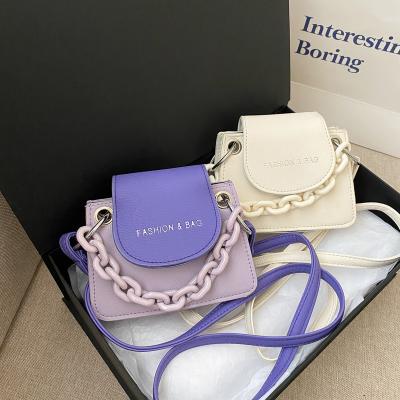 China Fashion Fashion Trending PU Shoulder Chain Single Mini Purse Bag Chic Leather Small Handbags for sale