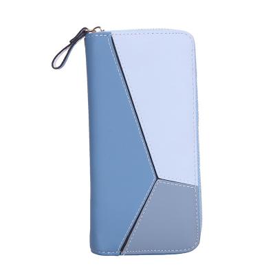 China 2022 Latest Fashion Waterproof Geometric Shape Women's Slim Wallet Women's Zipper Leather Wallet for sale