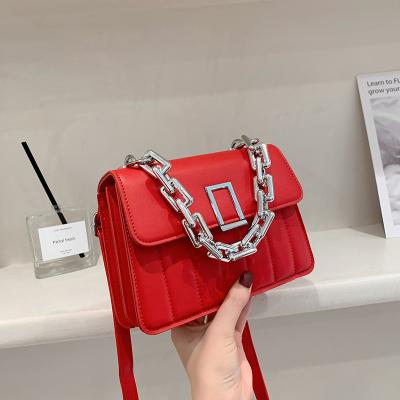 China Fashion Luxury Custom Sling Cross - Thick Chain Body Bag Handbag Square Shoulder Purse Fashion for sale