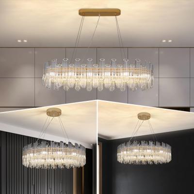 China Home Luxury Gold Crystal LED Pendant Light Fixtures Modern Hotel Decor Living Room Lighting Modern Chandelier for sale