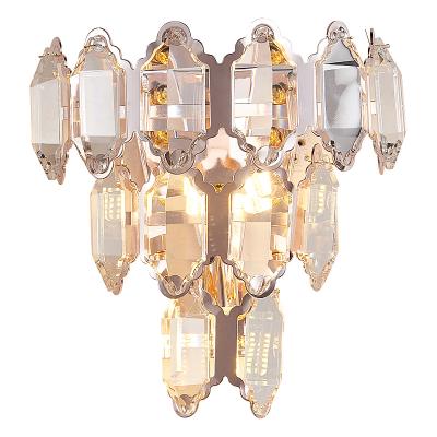 China Modern Reading Room Crystal Indoor Led Wall Light Luxury Decorative Sconce Bedside for sale