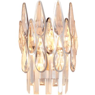 China Luxury European Style K9 Crystal Bedside Discount Lamp Elegant Reading Room Indoor Led Wall Light for sale