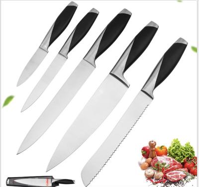 China 5pcs Chefs Stamped Sustainable Knife Set Multifunctional Stainless Steel Kitchen Block Knife Set for sale