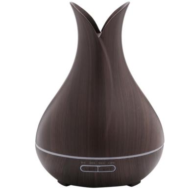 China 400ml Luxury Ultrasonic Air Pure Humidifier Night Light Cool Wood Grain Mist Air Humidifier for sale