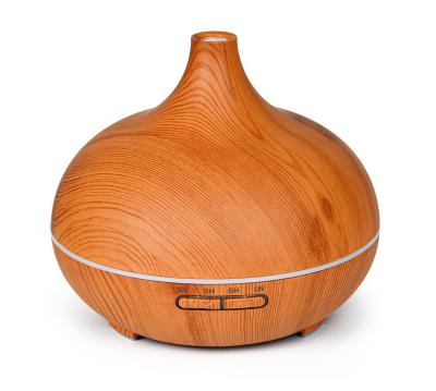 China 500ml Luxury Ultrasonic Air Pure Humidifier LED Mist Wood Grain Cool Air Humidifier for sale